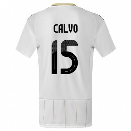 Kandiny Hombre Camiseta Costa Rica Francisco Calvo #15 Blanco 2ª Equipación 24-26 La Camisa Chile