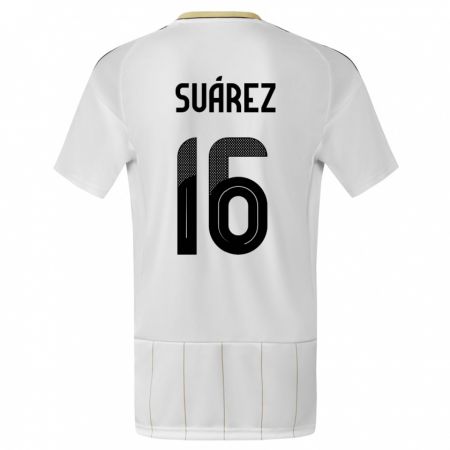Kandiny Hombre Camiseta Costa Rica Aaron Suarez #16 Blanco 2ª Equipación 24-26 La Camisa Chile