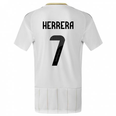 Kandiny Hombre Camiseta Costa Rica Melissa Herrera #7 Blanco 2ª Equipación 24-26 La Camisa Chile