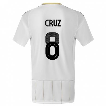 Kandiny Hombre Camiseta Costa Rica Daniela Cruz #8 Blanco 2ª Equipación 24-26 La Camisa Chile