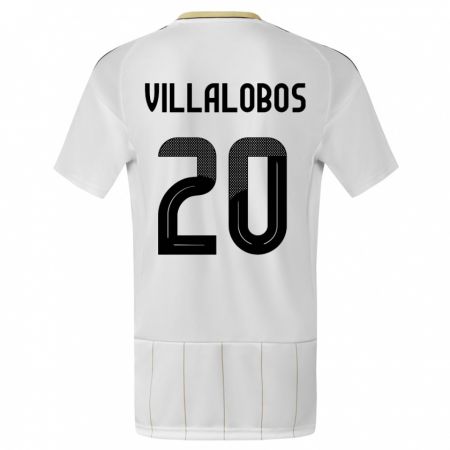 Kandiny Hombre Camiseta Costa Rica Fabiola Villalobos #20 Blanco 2ª Equipación 24-26 La Camisa Chile