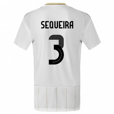 Kandiny Hombre Camiseta Costa Rica Douglas Sequeira #3 Blanco 2ª Equipación 24-26 La Camisa Chile