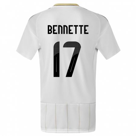 Kandiny Hombre Camiseta Costa Rica Jewison Bennette #17 Blanco 2ª Equipación 24-26 La Camisa Chile