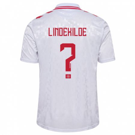 Kandiny Hombre Camiseta Dinamarca Jonatan Lindekilde #0 Blanco 2ª Equipación 24-26 La Camisa Chile