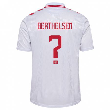 Kandiny Hombre Camiseta Dinamarca Villum Berthelsen #0 Blanco 2ª Equipación 24-26 La Camisa Chile