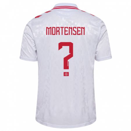 Kandiny Hombre Camiseta Dinamarca Malthe Mortensen #0 Blanco 2ª Equipación 24-26 La Camisa Chile
