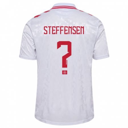 Kandiny Hombre Camiseta Dinamarca Mark Steffensen #0 Blanco 2ª Equipación 24-26 La Camisa Chile
