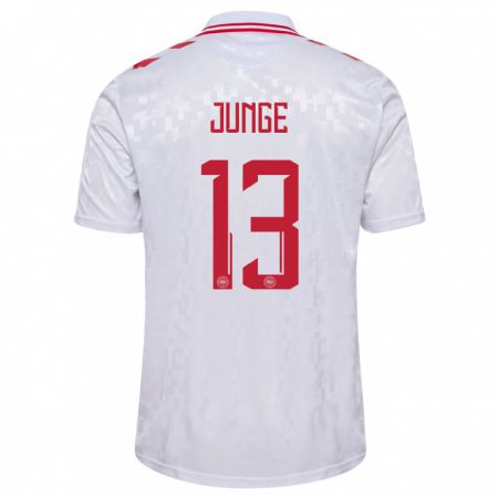 Kandiny Hombre Camiseta Dinamarca Sofie Junge #13 Blanco 2ª Equipación 24-26 La Camisa Chile