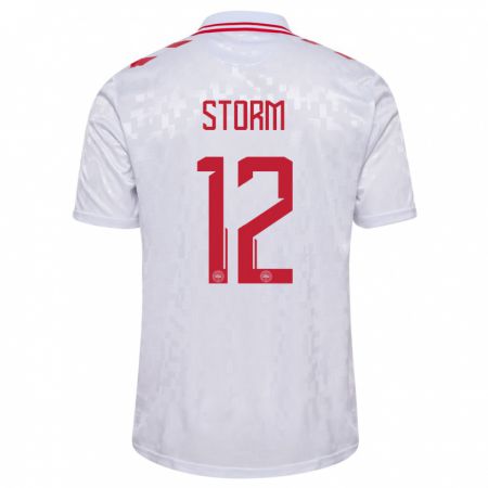 Kandiny Hombre Camiseta Dinamarca Tobias Storm #12 Blanco 2ª Equipación 24-26 La Camisa Chile