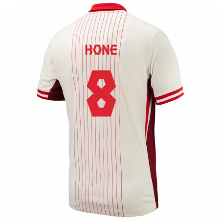 Kandiny Hombre Camiseta Canadá Ismaël Koné #8 Blanco 2ª Equipación 24-26 La Camisa Chile