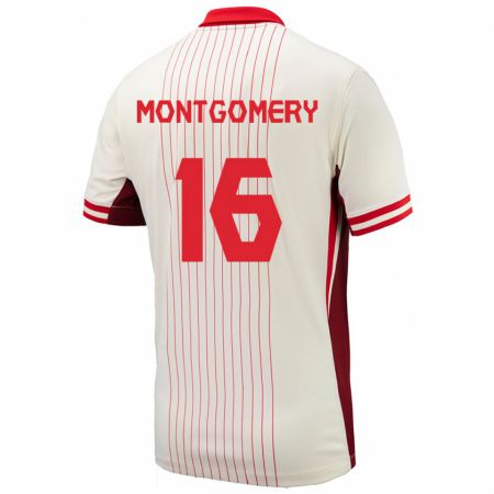 Kandiny Hombre Camiseta Canadá Callum Montgomery #16 Blanco 2ª Equipación 24-26 La Camisa Chile