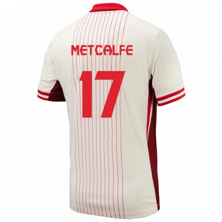 Kandiny Hombre Camiseta Canadá Patrick Metcalfe #17 Blanco 2ª Equipación 24-26 La Camisa Chile