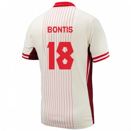 Kandiny Hombre Camiseta Canadá Dino Bontis #18 Blanco 2ª Equipación 24-26 La Camisa Chile