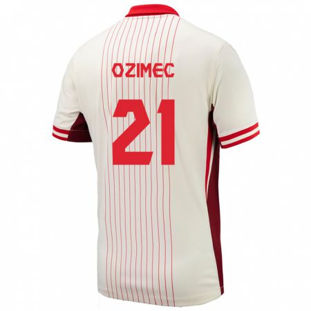 Kandiny Hombre Camiseta Canadá Lucas Ozimec #21 Blanco 2ª Equipación 24-26 La Camisa Chile