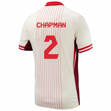 Kandiny Hombre Camiseta Canadá Allysha Chapman #2 Blanco 2ª Equipación 24-26 La Camisa Chile