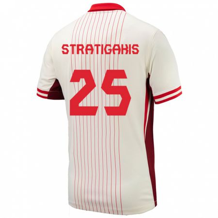 Kandiny Hombre Camiseta Canadá Sarah Stratigakis #25 Blanco 2ª Equipación 24-26 La Camisa Chile