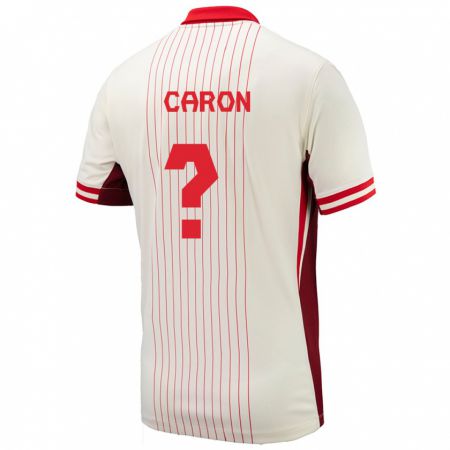 Kandiny Hombre Camiseta Canadá Renaud Caron #0 Blanco 2ª Equipación 24-26 La Camisa Chile