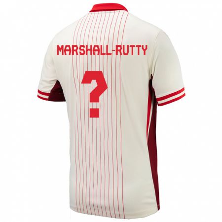 Kandiny Hombre Camiseta Canadá Jahkeele Marshall Rutty #0 Blanco 2ª Equipación 24-26 La Camisa Chile