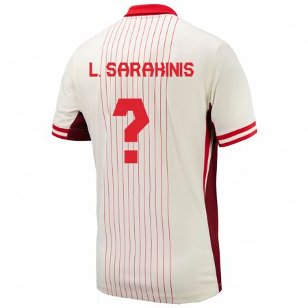 Kandiny Hombre Camiseta Canadá Lucas Sarakinis #0 Blanco 2ª Equipación 24-26 La Camisa Chile