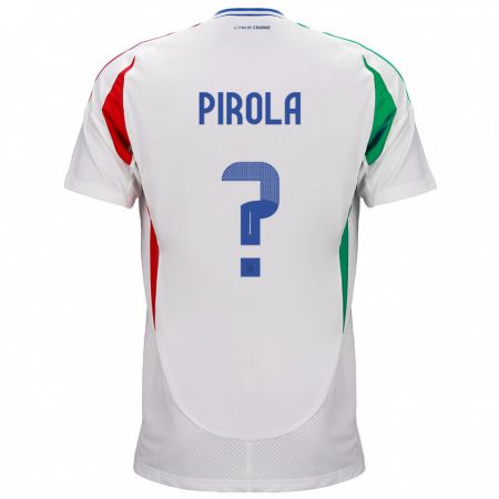 Kandiny Hombre Camiseta Italia Lorenzo Pirola #0 Blanco 2ª Equipación 24-26 La Camisa Chile