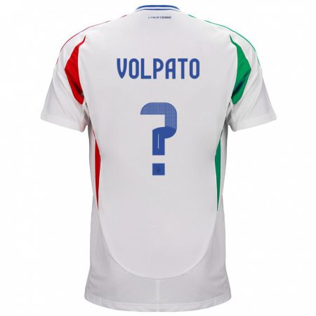 Kandiny Hombre Camiseta Italia Cristian Volpato #0 Blanco 2ª Equipación 24-26 La Camisa Chile