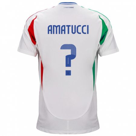 Kandiny Hombre Camiseta Italia Lorenzo Amatucci #0 Blanco 2ª Equipación 24-26 La Camisa Chile