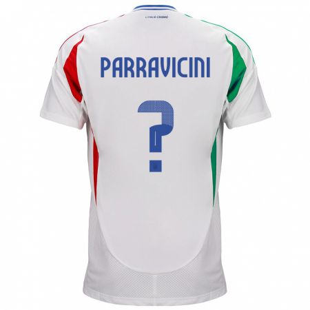 Kandiny Hombre Camiseta Italia Fabio Parravicini #0 Blanco 2ª Equipación 24-26 La Camisa Chile