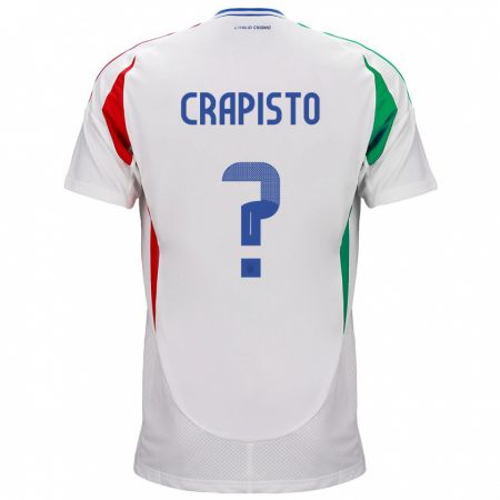Kandiny Hombre Camiseta Italia Francesco Crapisto #0 Blanco 2ª Equipación 24-26 La Camisa Chile