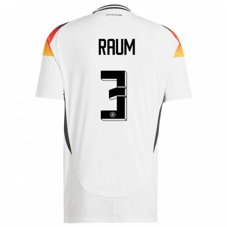 Kandiny Mujer Camiseta Alemania David Raum #3 Blanco 1ª Equipación 24-26 La Camisa Chile