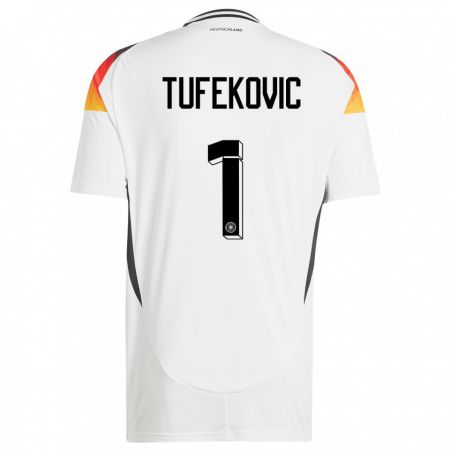 Kandiny Mujer Camiseta Alemania Martina Tufekovic #1 Blanco 1ª Equipación 24-26 La Camisa Chile
