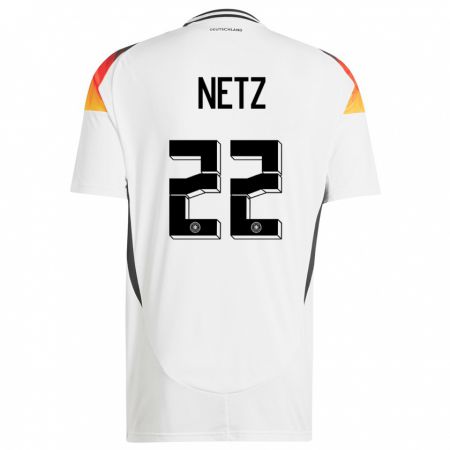 Kandiny Mujer Camiseta Alemania Luca Netz #22 Blanco 1ª Equipación 24-26 La Camisa Chile