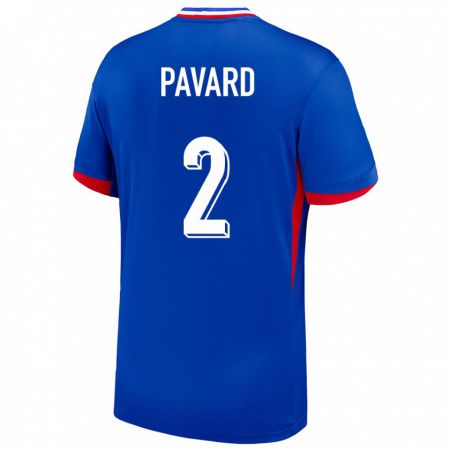 Kandiny Mujer Camiseta Francia Benjamin Pavard #2 Azul 1ª Equipación 24-26 La Camisa Chile