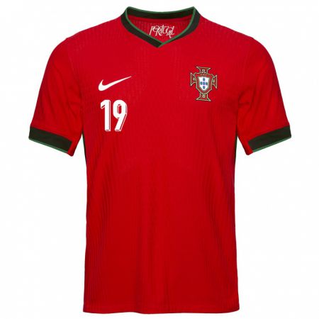 Kandiny Mujer Camiseta Portugal Rodrigo Ribeiro #19 Rojo 1ª Equipación 24-26 La Camisa Chile