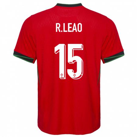 Kandiny Mujer Camiseta Portugal Rafael Leao #15 Rojo 1ª Equipación 24-26 La Camisa Chile