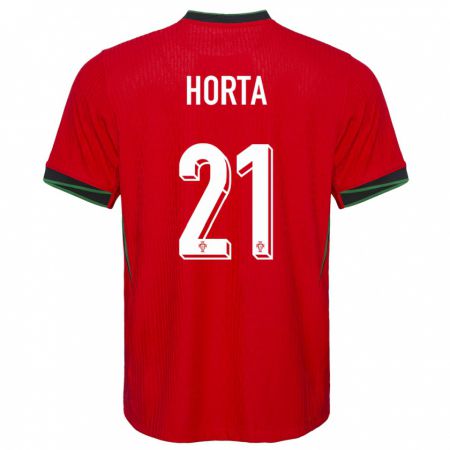 Kandiny Mujer Camiseta Portugal Ricardo Horta #21 Rojo 1ª Equipación 24-26 La Camisa Chile