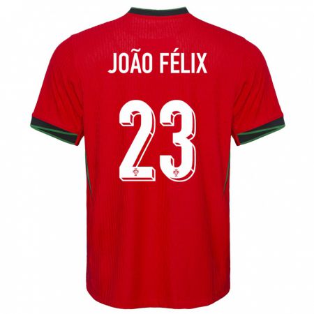 Kandiny Mujer Camiseta Portugal Joao Felix #23 Rojo 1ª Equipación 24-26 La Camisa Chile