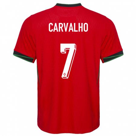 Kandiny Mujer Camiseta Portugal Fabio Carvalho #7 Rojo 1ª Equipación 24-26 La Camisa Chile