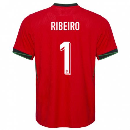 Kandiny Mujer Camiseta Portugal Goncalo Ribeiro #1 Rojo 1ª Equipación 24-26 La Camisa Chile