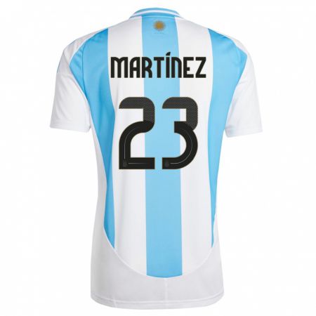Kandiny Mujer Camiseta Argentina Emiliano Martinez #23 Blanco Azul 1ª Equipación 24-26 La Camisa Chile