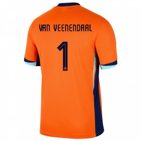 Kandiny Mujer Camiseta Países Bajos Sari Van Veenendaal #1 Naranja 1ª Equipación 24-26 La Camisa Chile