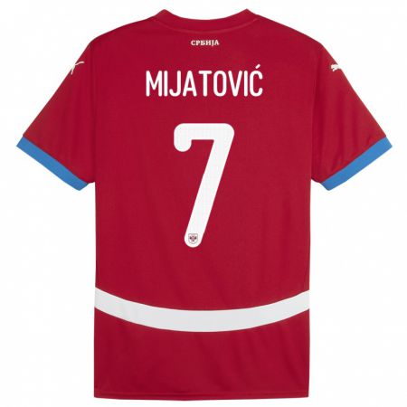 Kandiny Mujer Camiseta Serbia Milica Mijatovic #7 Rojo 1ª Equipación 24-26 La Camisa Chile