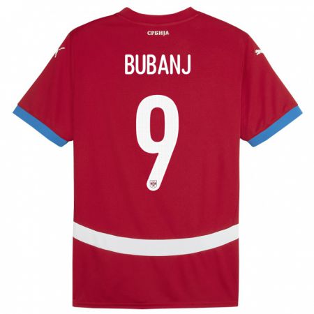 Kandiny Mujer Camiseta Serbia Mateja Bubanj #9 Rojo 1ª Equipación 24-26 La Camisa Chile
