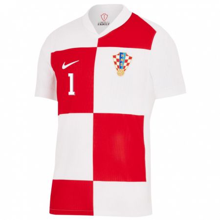 Kandiny Mujer Camiseta Croacia Nediljko Labrovic #1 Blanco Rojo 1ª Equipación 24-26 La Camisa Chile