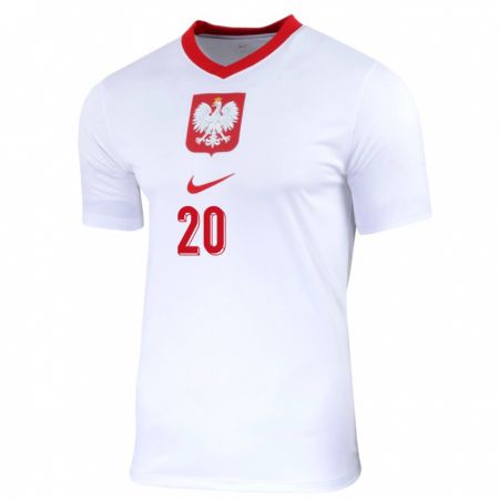 Kandiny Mujer Camiseta Polonia Nikola Karczewska #20 Blanco 1ª Equipación 24-26 La Camisa Chile