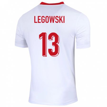 Kandiny Mujer Camiseta Polonia Mateusz Legowski #13 Blanco 1ª Equipación 24-26 La Camisa Chile