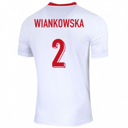 Kandiny Mujer Camiseta Polonia Martyna Wiankowska #2 Blanco 1ª Equipación 24-26 La Camisa Chile