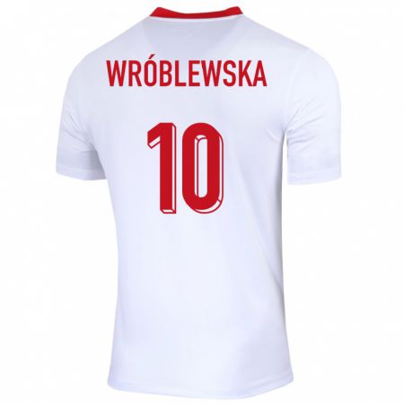 Kandiny Mujer Camiseta Polonia Joanna Wroblewska #10 Blanco 1ª Equipación 24-26 La Camisa Chile