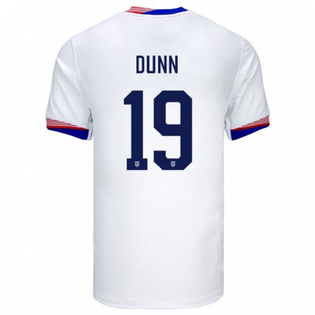 Kandiny Mujer Camiseta Estados Unidos Crystal Dunn #19 Blanco 1ª Equipación 24-26 La Camisa Chile