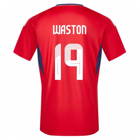 Kandiny Mujer Camiseta Costa Rica Kendall Waston #19 Rojo 1ª Equipación 24-26 La Camisa Chile