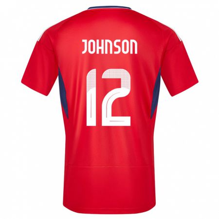 Kandiny Mujer Camiseta Costa Rica Shawn Johnson #12 Rojo 1ª Equipación 24-26 La Camisa Chile